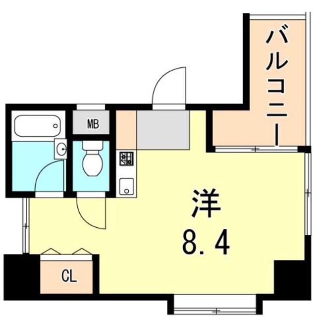 YKハイツ西明石(ワンルーム/4階)の間取り写真