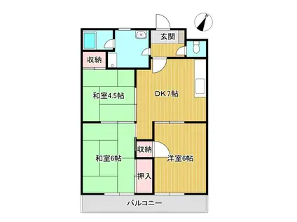 畑田ハイツ(3DK/2階)の間取り写真