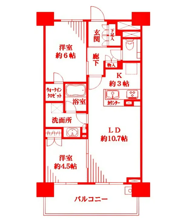 ザ・パークハウス横濱中山 2階階 間取り