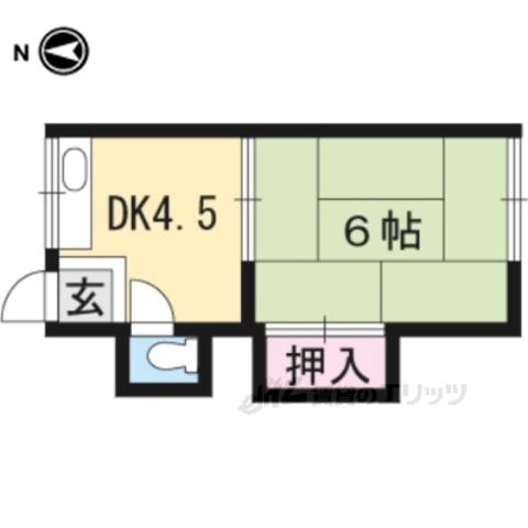 里ノ荘(1DK/2階)の間取り写真