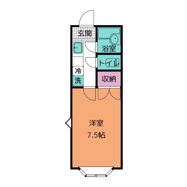レジデンス栗山(1K/1階)の間取り写真