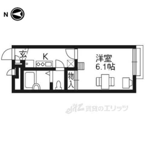 レオパレス佐井通(1K/1階)の間取り写真