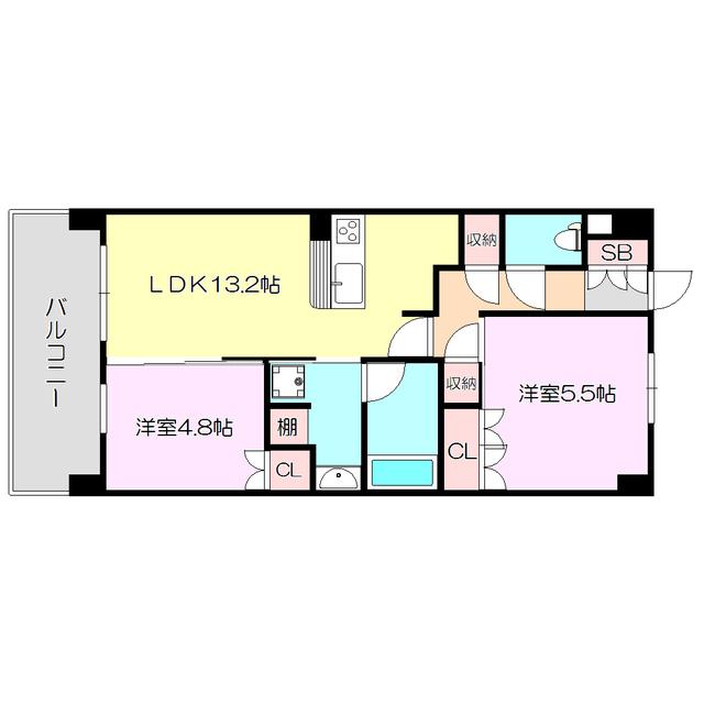 アーバンパーク淡路(2LDK/10階)の間取り写真