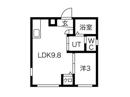 CERES岩塚駅前B棟(1LDK/1階)の間取り写真