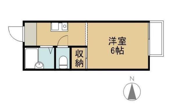 コスモスA(1K/2階)の間取り写真