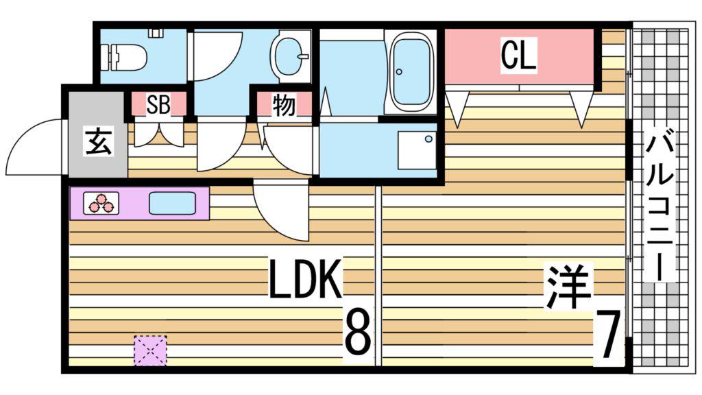 坂上コーポラス(1LDK/4階)の間取り写真