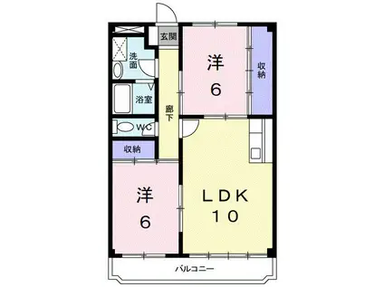オークヒル本田(2LDK/2階)の間取り写真