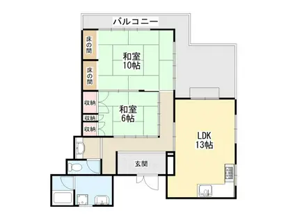 信永ビル(2LDK/3階)の間取り写真