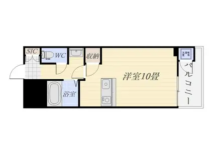 リバービュー102(ワンルーム/2階)の間取り写真