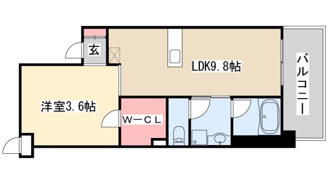 インペリアル新神戸(1LDK/10階)の間取り写真