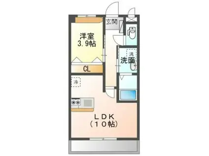 ラヴィータ(1LDK/2階)の間取り写真