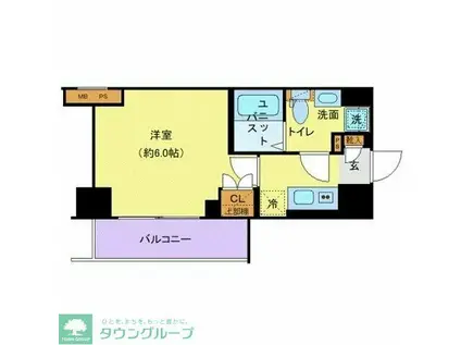 クレヴィスタ横浜(1K/10階)の間取り写真