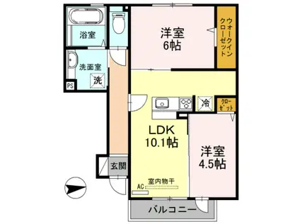 メゾンド・和(2LDK/1階)の間取り写真