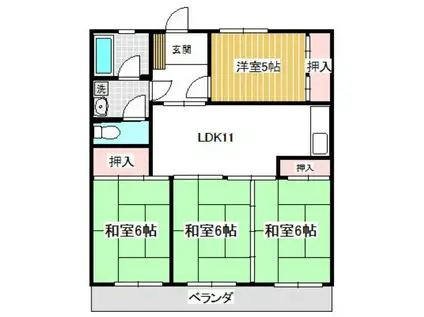 第二近藤マンション(4LDK/3階)の間取り写真