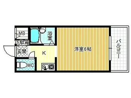 リバティー奈美(1K/2階)の間取り写真