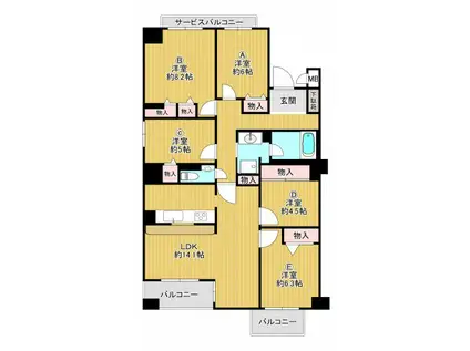 三田カルチャータウンリフォレB棟(5LDK/11階)の間取り写真