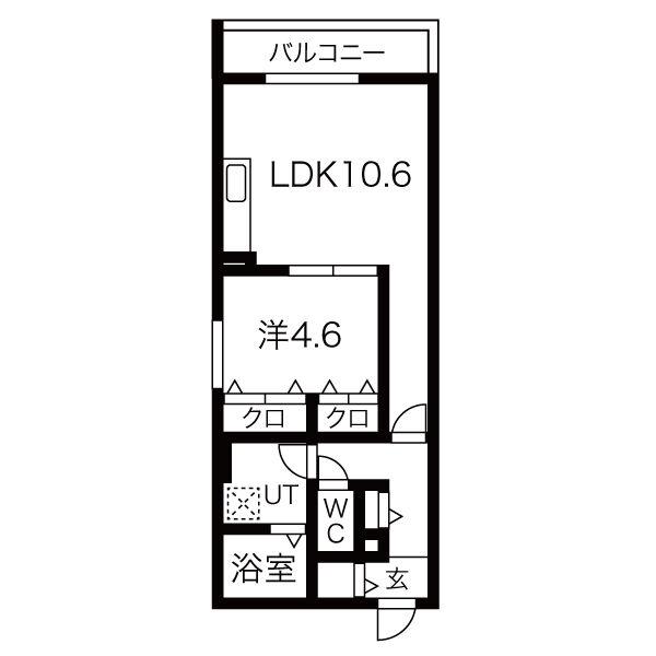 ANECIS広見町(1LDK/2階)の間取り写真