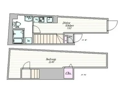 ザ・クラスアーバンス水道橋本郷(1DK/B1階)の間取り写真