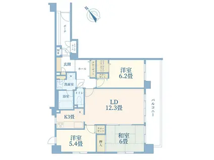 マイネシュロッス代官山(3LDK/4階)の間取り写真