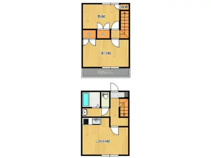 ソレアード(2LDK/1階)の間取り写真