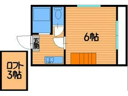 エヌヴィレッジ(1K/2階)の間取り写真
