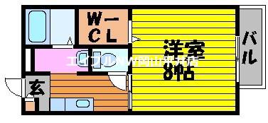 ビバーチェナラバラC(1K/2階)の間取り写真