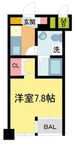 セレニテ甲子園II(1K/1階)の間取り写真