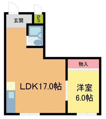 イスズハイツベル苦楽園P-1(1LDK/1階)の間取り写真