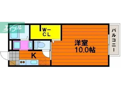 STATES MINAMI II番館(1K/1階)の間取り写真