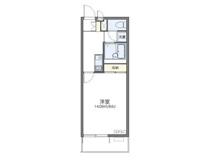 レオネクストポラリスI(1K/3階)の間取り写真