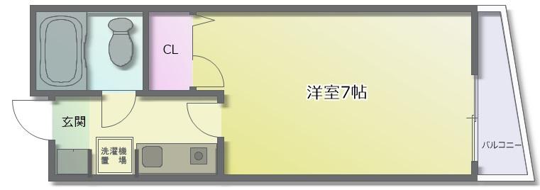 ドゥ・クレサンテーム(1K/2階)の間取り写真