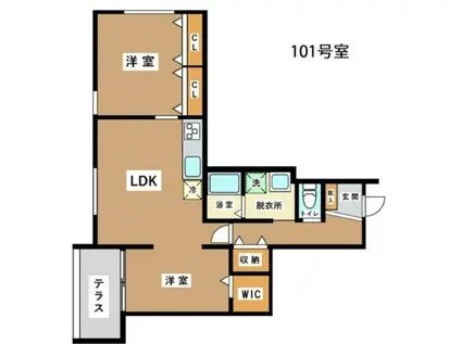 RESIDENCE M(2LDK/1階)の間取り写真