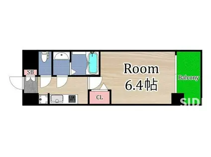 ALIVIS都島北通(1K/6階)の間取り写真