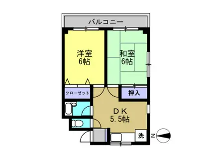 パイルハイツ(2DK/2階)の間取り写真