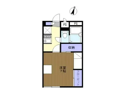 プリマヴェーラ倉敷上東(1K/1階)の間取り写真