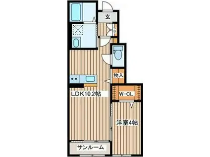 エクセランメゾン(1LDK/1階)の間取り写真