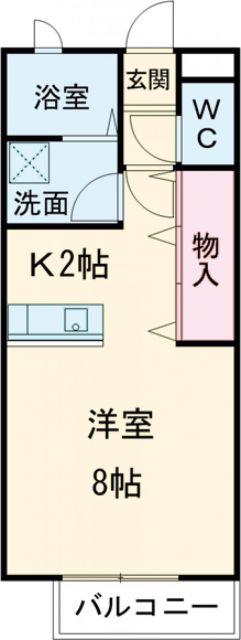 グリーンヒルズ小杉A棟(1K/1階)の間取り写真