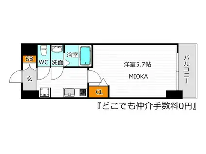 LE-BEAR天王寺東(1K/7階)の間取り写真