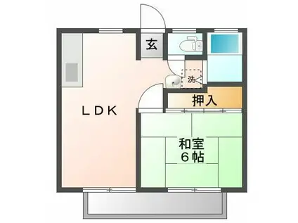 ホワイトハウス春日(1LDK/1階)の間取り写真