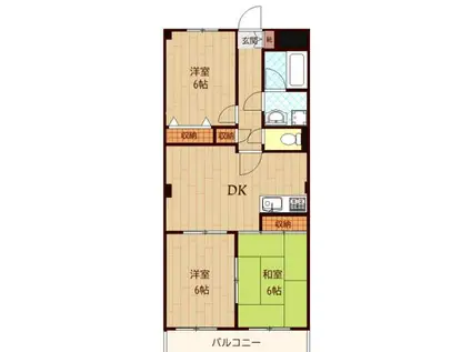 CIELO・GARDEN II(3DK/3階)の間取り写真