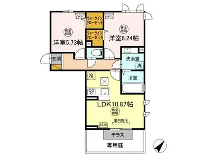 TORISIA N(2LDK/1階)の間取り写真