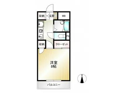 ハイシティー堀南(1K/2階)の間取り写真