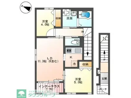 サニーオリーブ(2LDK/2階)の間取り写真