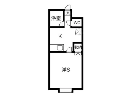 リバーサイドハウス(1K/2階)の間取り写真