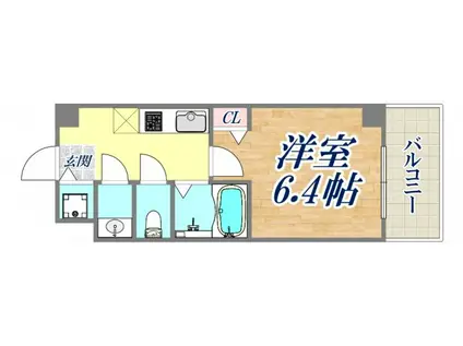 HARUMA FLAT(1K/4階)の間取り写真