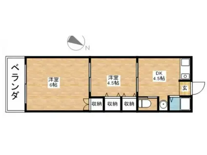 むつみマンション(2DK/3階)の間取り写真