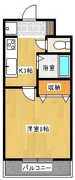 サンライズヒルズ(1K/3階)の間取り写真