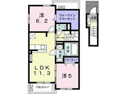 コート・ダジュール緑町I(2LDK/2階)の間取り写真