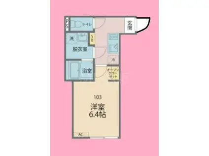 カインドネス町田II(1K/1階)の間取り写真