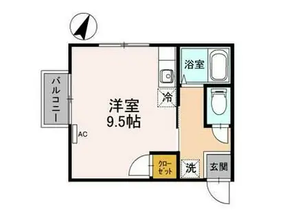 コーポラス鶴(ワンルーム/1階)の間取り写真